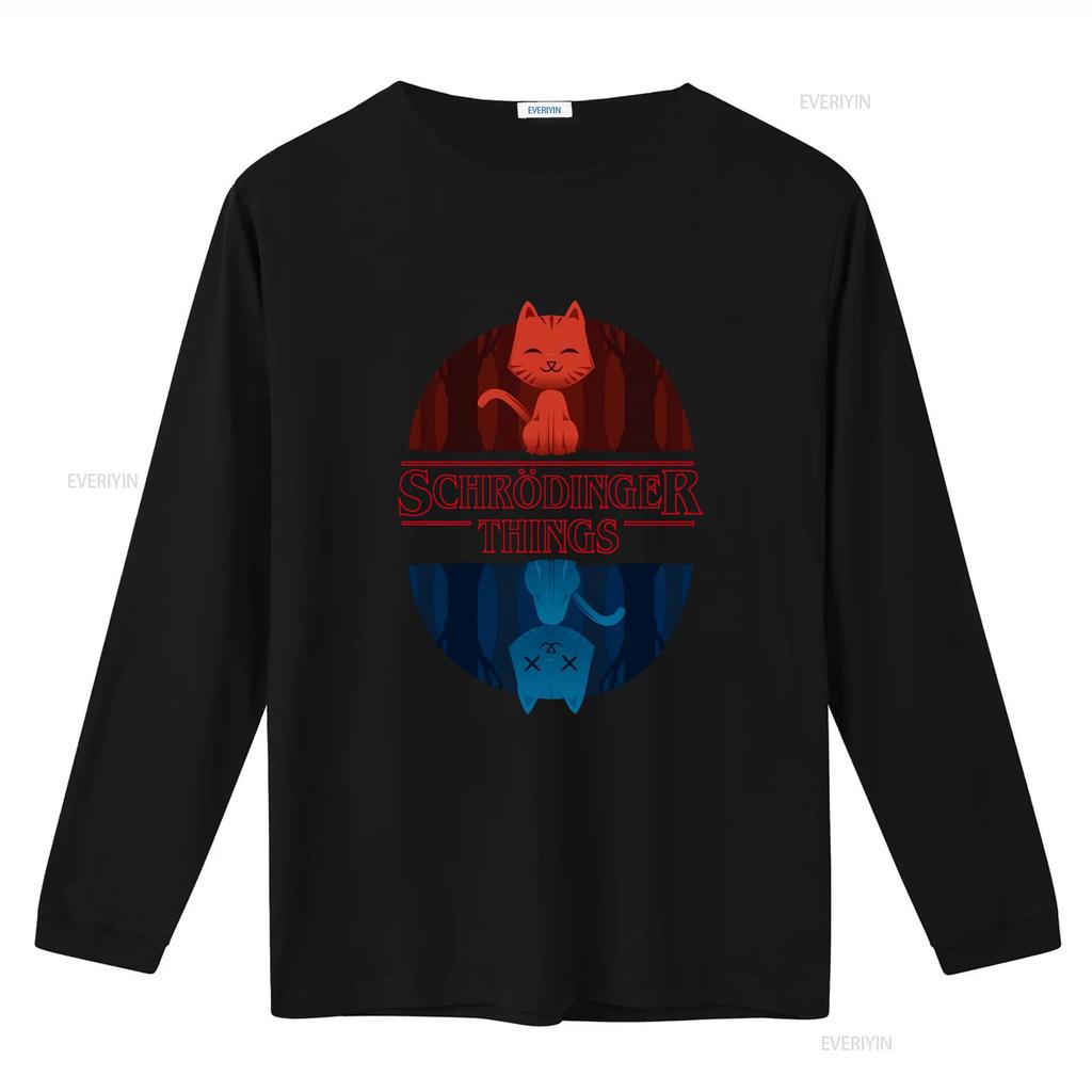 Reality Glitch Mens Schrodinger Things T Shirt Cool Cat Design for Science Lovers Vintage Washed Versatile