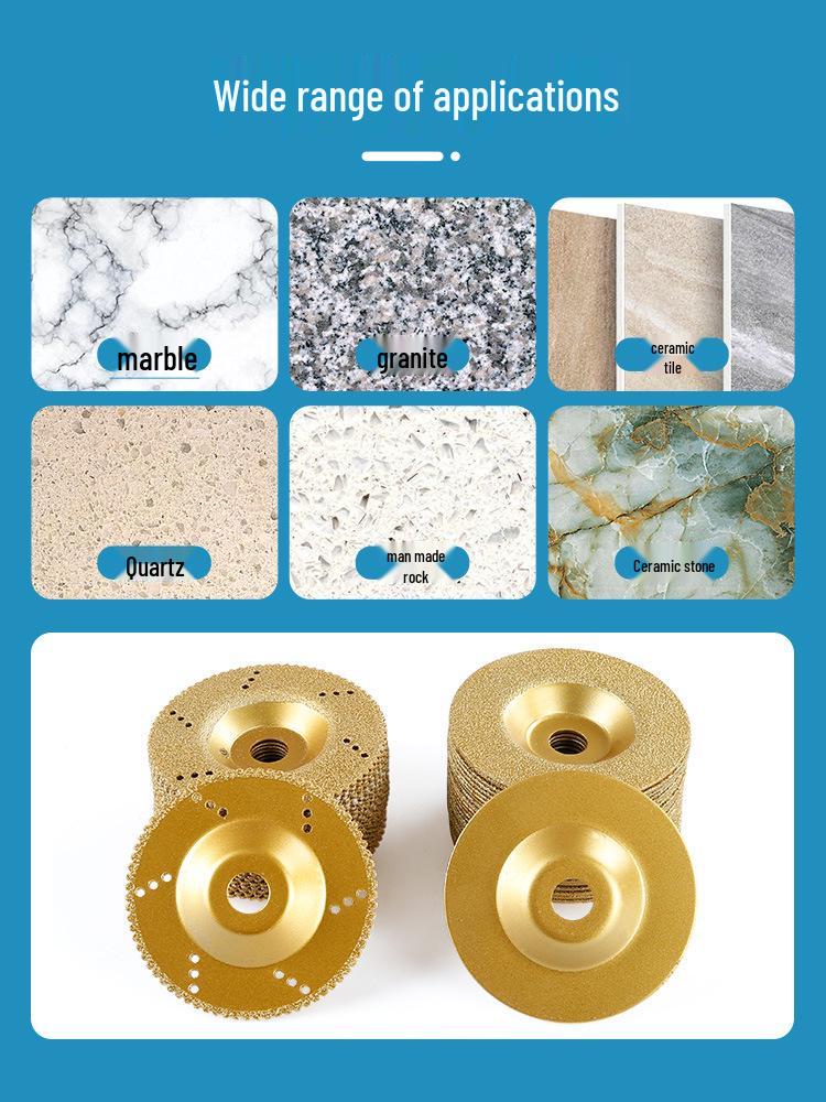 Diamantgelötete Schleifscheibe für Marmor, Quarz, Fliesen und Keramik - Winkelschleifer-Aufsatz