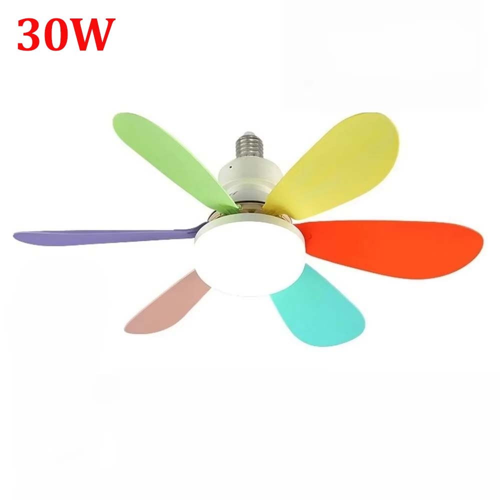 30W/40W Ceiling Fan with Remote Control LED Light Fan E27 Base, Intelligent Silent Ceiling Fan for Bedroom and Living Room