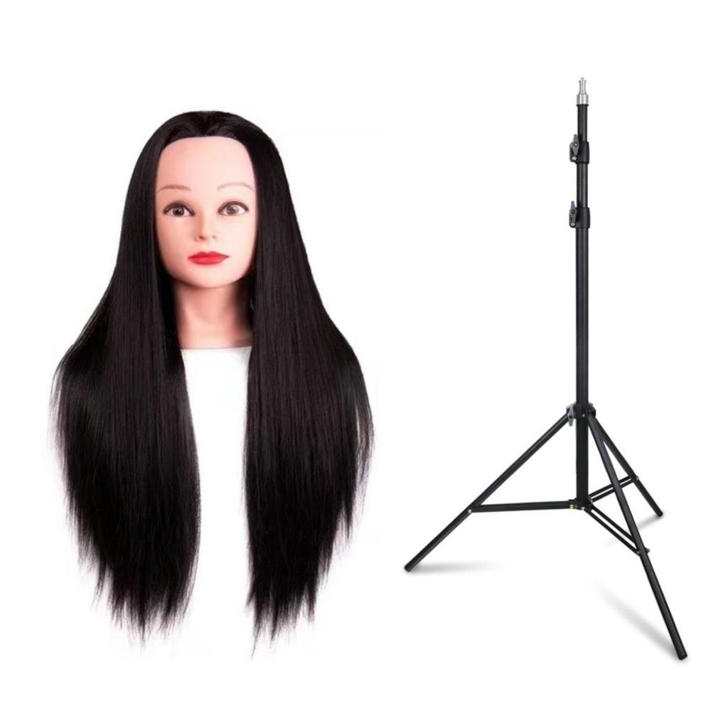 Flecht- und Styling-Mannequinkopf mit gerader Ponyfrisur – Permierbar, Färbbar und Ideal für Friseur- und Schnittübungen