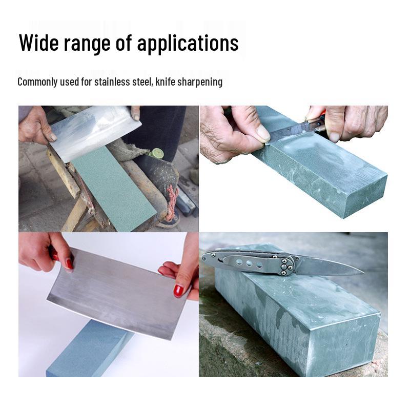 Dual-Sided Green Silicon Carbide Oilstone Sharpening Block, Fine Grit, 200x50x25mm, Rectangular