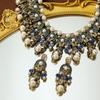 Pearl Tassel Earrings Vintage Antique Style Set Necklace