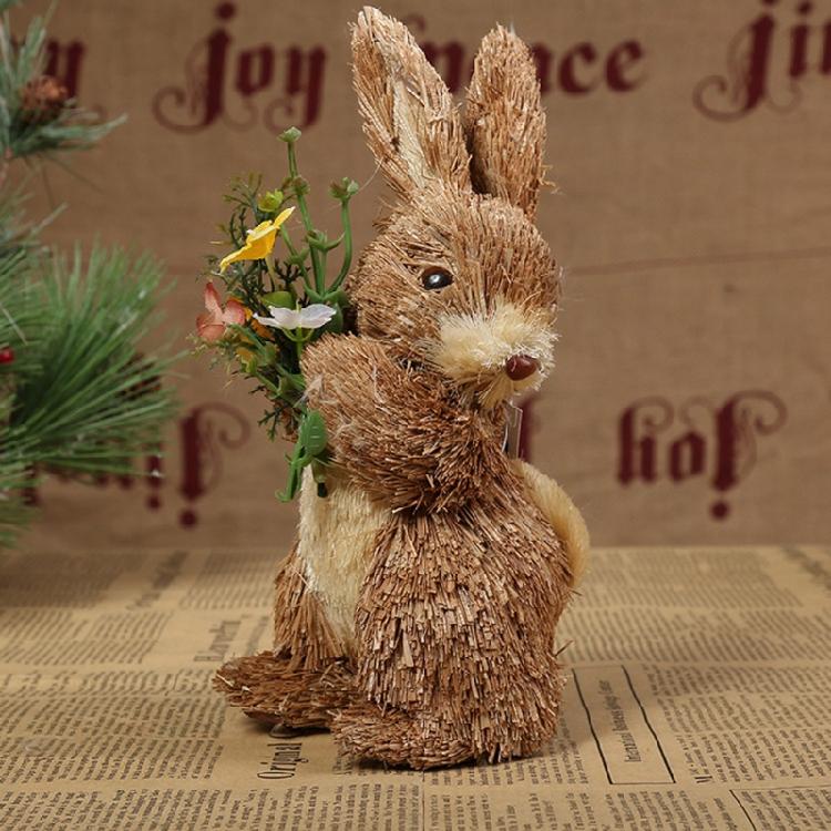 Handgefertigte Strohhasen Dekorationen Perfekt für Osterfeier Frühling Heimdekorationen Auslage