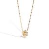 MAYBETOI 14k Radiant Fine Full Cubic Pendant Necklace
