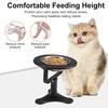 Raised Cat Bowls,Elevated for Indoor Cats with Height-Adjustable Stand Non-Slip Stainless Steel Bowl 15° Tilted Kitten