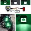 Aoling LED Auxiliary Fog Light Set with Green Halo Ring and Switch, 9–80V DC, IP68, 2 Pcs