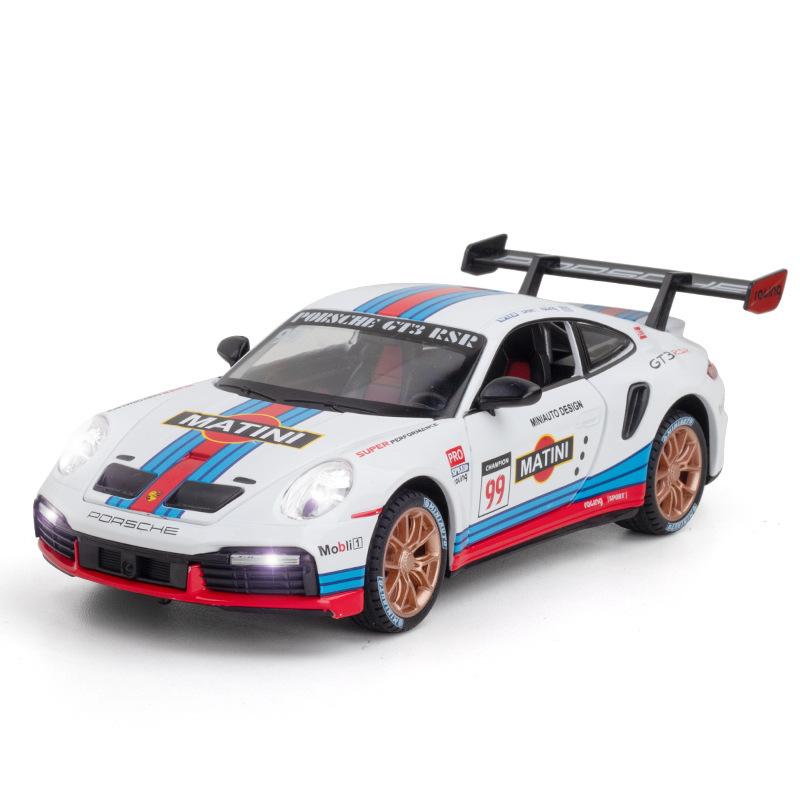 

1/24 Porsche 911 GT3 RSR Track Version Alloy Sports Car Diecast Model Sound & Light Children Toy Collect Display Ornament Gift синий