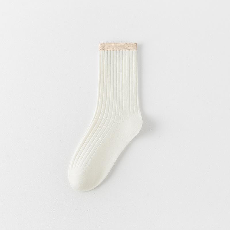 Female Autumn Style Color Luokou College Wind Tube Pile Pile Cotton Socks