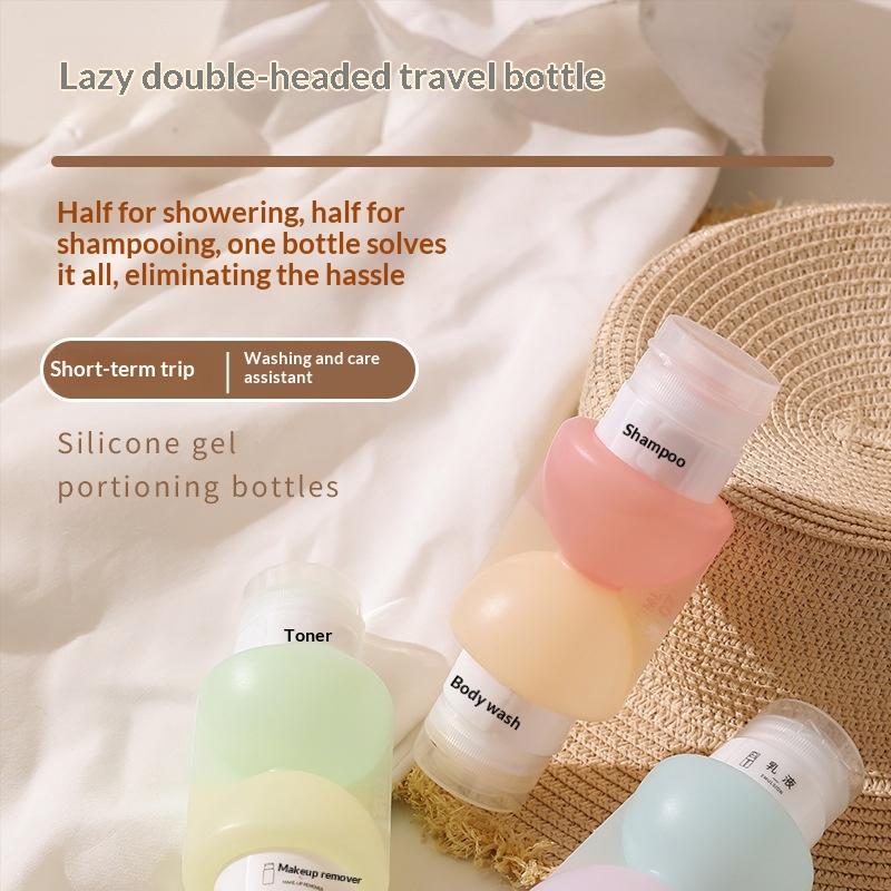 Dual-Head Squeeze Bottles for Travel - Refillable Leakproof Silicone Containers, Thick Wall Design for Shampoo,Conditioner