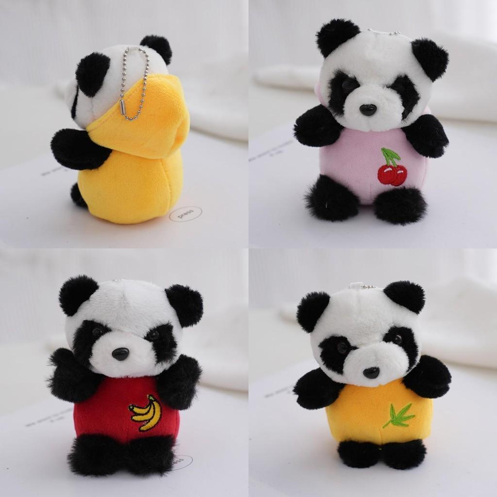 Charming Panda Stuffed Animal Keychain Kids Backpack Accessory Plush Toy
