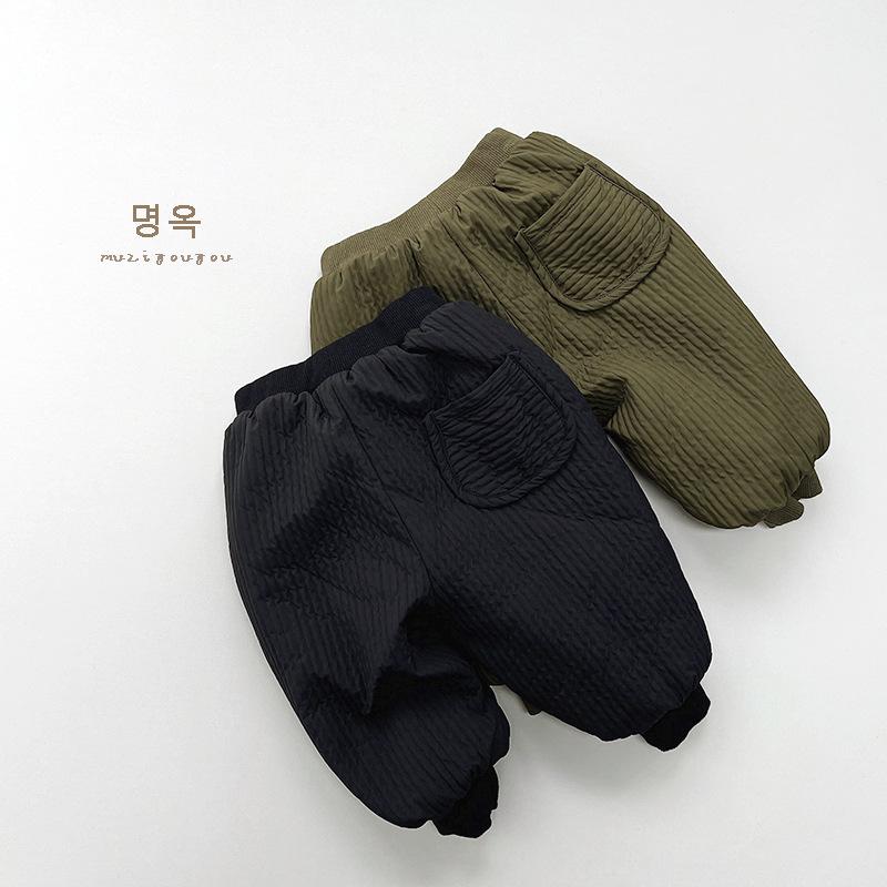 Kids Thick Padded Warm Winter Pants Korean Style Casual Unisex Toddler Children Trousers