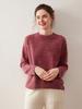Women's Autumn/Winter Patterned Cashmere Sweater – Thick, Loose Fit, Round Neck, Short Base Layer