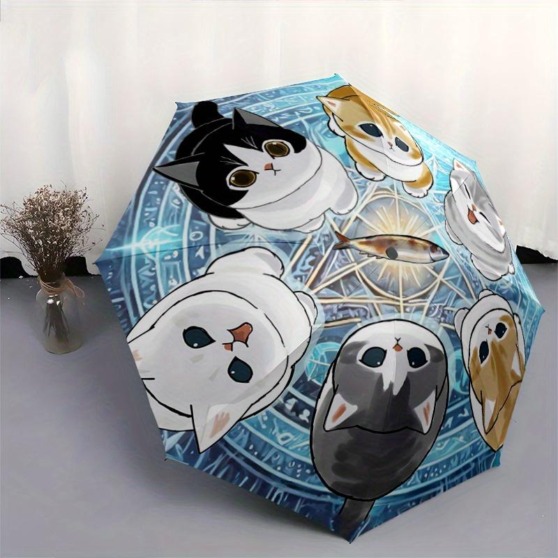 1pc Six Cute Kittens Automatic Opening and Closing Umbrella - Small Umbrella Suitable for Various Occasions, Portable 3-Fold Small Umbrella