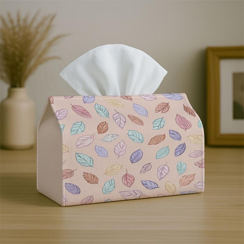 1pc Party Tissue Box,Nordic Minimalist,Multifunctional Tissue Holder,Pastel Leaf Soft Nature,Outdoor Party Supplies, Everyday Desktop Tissue Storage B