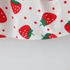 A732 Kleid mit Erdbeerdruck mit Hut – Frisches Kleid für Kleinkind-Babymädchen