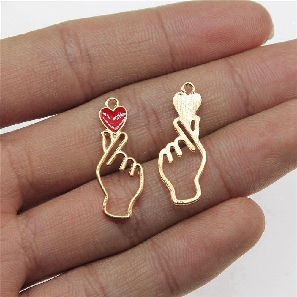 Charms Heart Enamel Pendants Wedding Jewelry Findings QC066