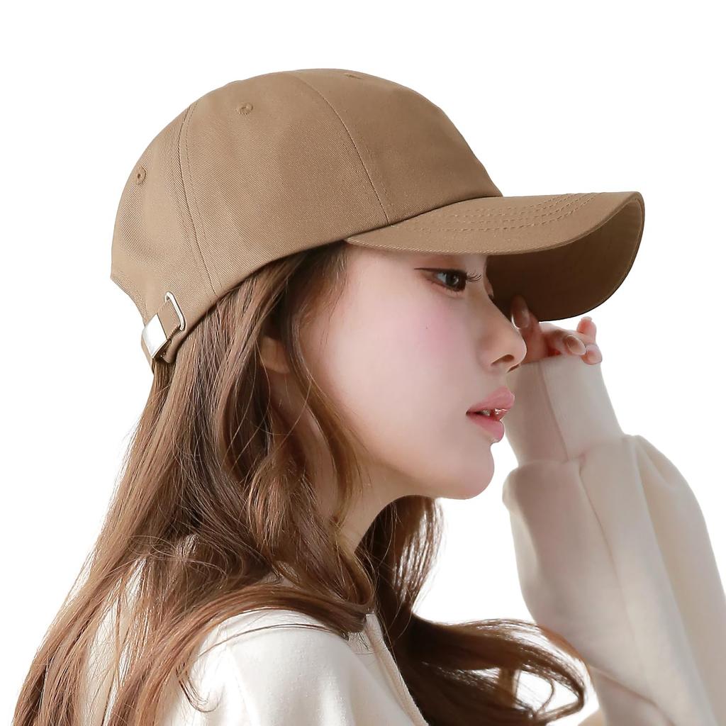 Hanahana15 Cap Deep Large Shading UV Cut Cotton Simple Spring Summer Autumn Winter Cm Cm Tea Brown Women's Men's 100% 57.0 63.5