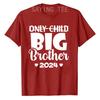 Only Child Expires 2024 Promoted To Big Brother Sister Pregnancy Announcement T-Shirt Cute Son Daughter Tee Family Clothes Gifts
