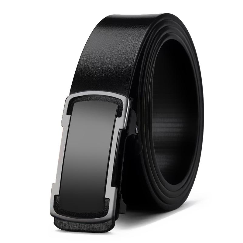 Men's High End Business Automatic Buckle Leather Belt Middle Aged and Young Versatile Casual Trousers Belt Men