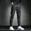 Ležérne nohavice Pánske Jarné a Jesenné Tenké Slim-fit Kórejská Verzia Elastický Pás Módny Trend Sťahovacia Šnúrka Pracovné Nohavice