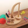 Portable Yarn Holder 3 Slots Smooth Wooden Organizer Crochet Thread Supplies for Knitting Sewing Wool Thread Table Stitching
