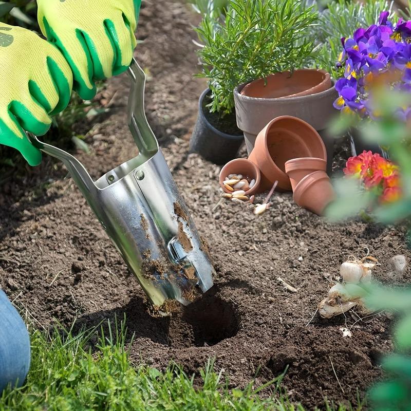 3PCS Upgrade Your Gardening Game With Stainless Steel Seedling Planter Tool Set, Make Planting Easier And More Efficient!