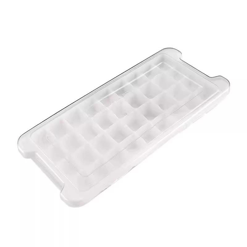 Silicone Ice Cube Tray with Lid, Food-Grade Storage Box for Homemade Ice Pellets