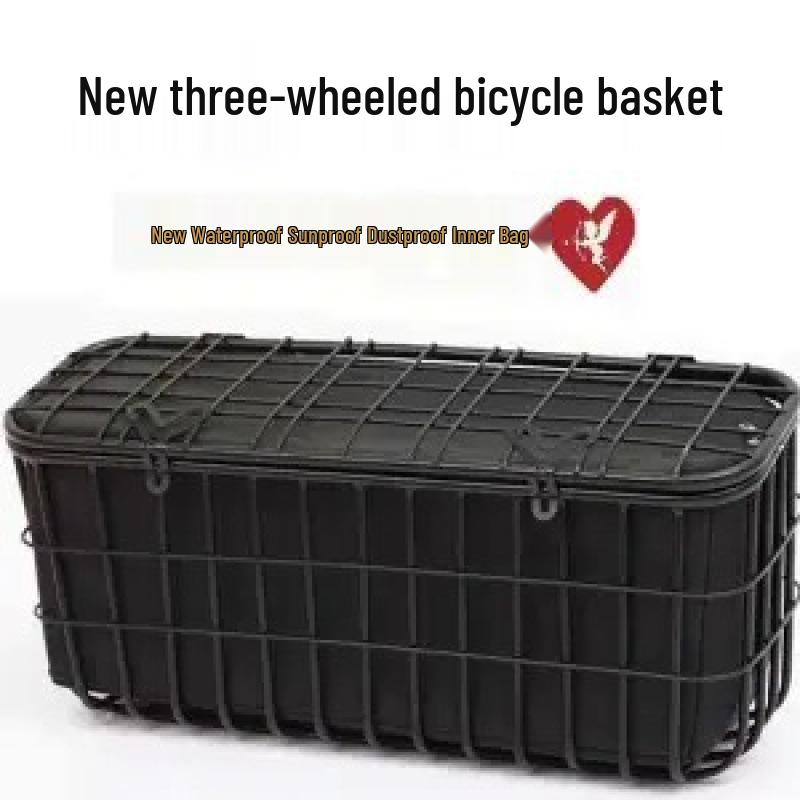 Leisure Electric Tricycle with Thickened Rear Basket and Inner Lining