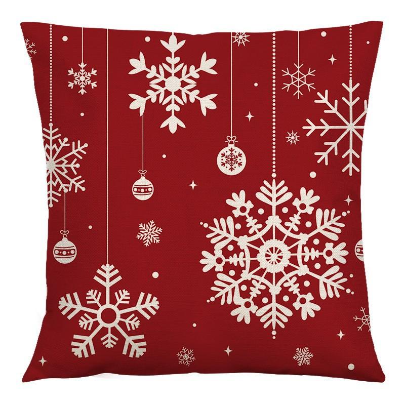 Christmas Pillow Red Christmas Tree Snowflake Home Decoration Pillow Cover