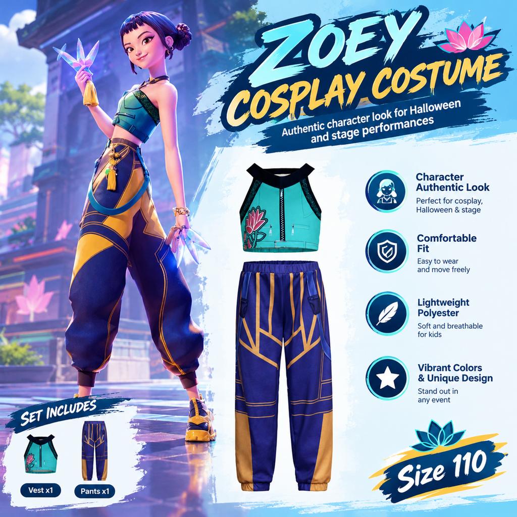 Kids Cosplay Costume Rumi/Zoey Character Outfit Spring 2025