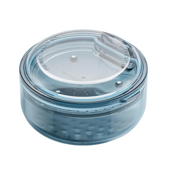 Přenosný úložný box s odtokovým košem Dvouvrstvý Průhledný počítač Mini Cestovní protéza Umělé zuby Pouzdro na protézu Výztuhy Držák na nádobu Zarovnávač