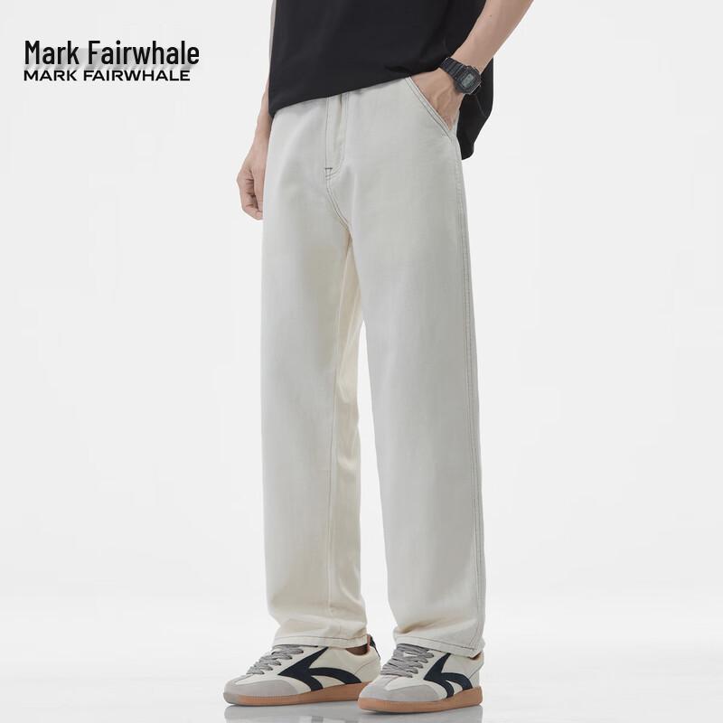 

Mark Fairwhale Men s Loose Straight Leg White Jeans 38