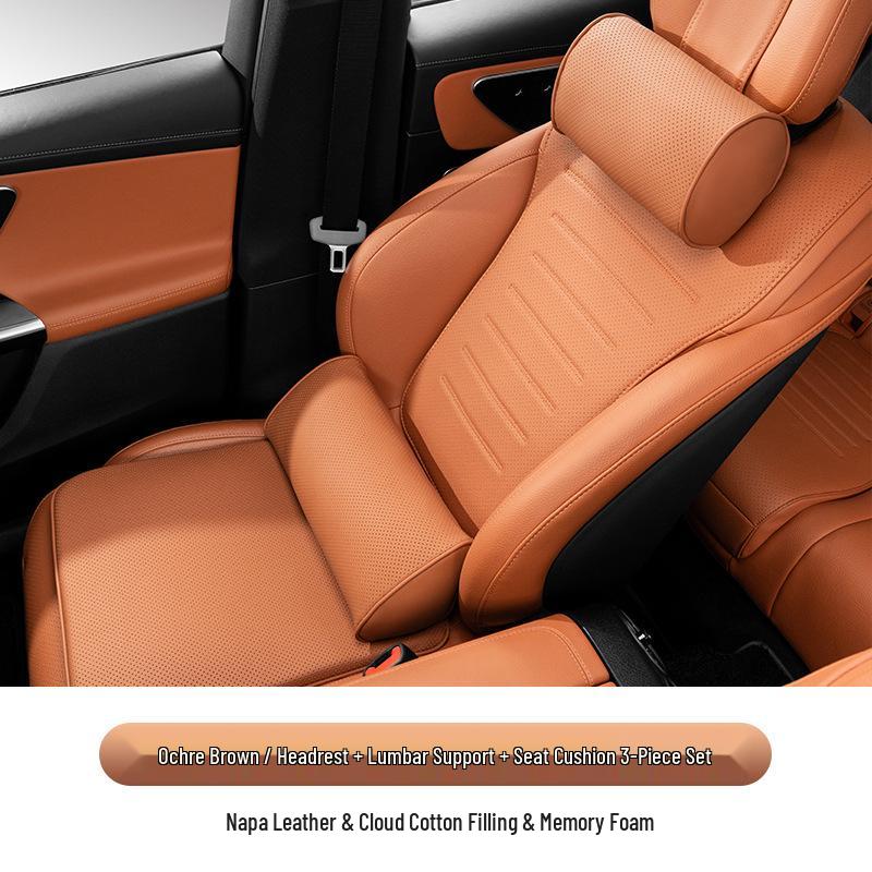 Maybach S-Class Bio-Cotton Car Seat Cushion Set with Headrest and Lumbar Support Pillow