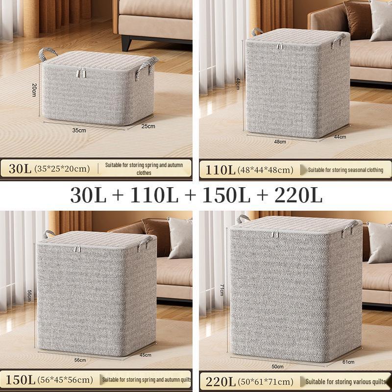 Large Capacity Gray Corrugated Clothes Storage Bag for Bedroom Organization