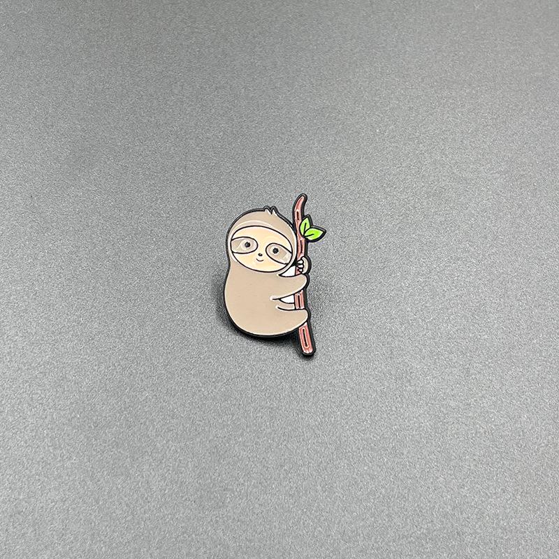 Cute Cartoon Sloth Banana Donut Brooch - Versatile Clothing Accessory