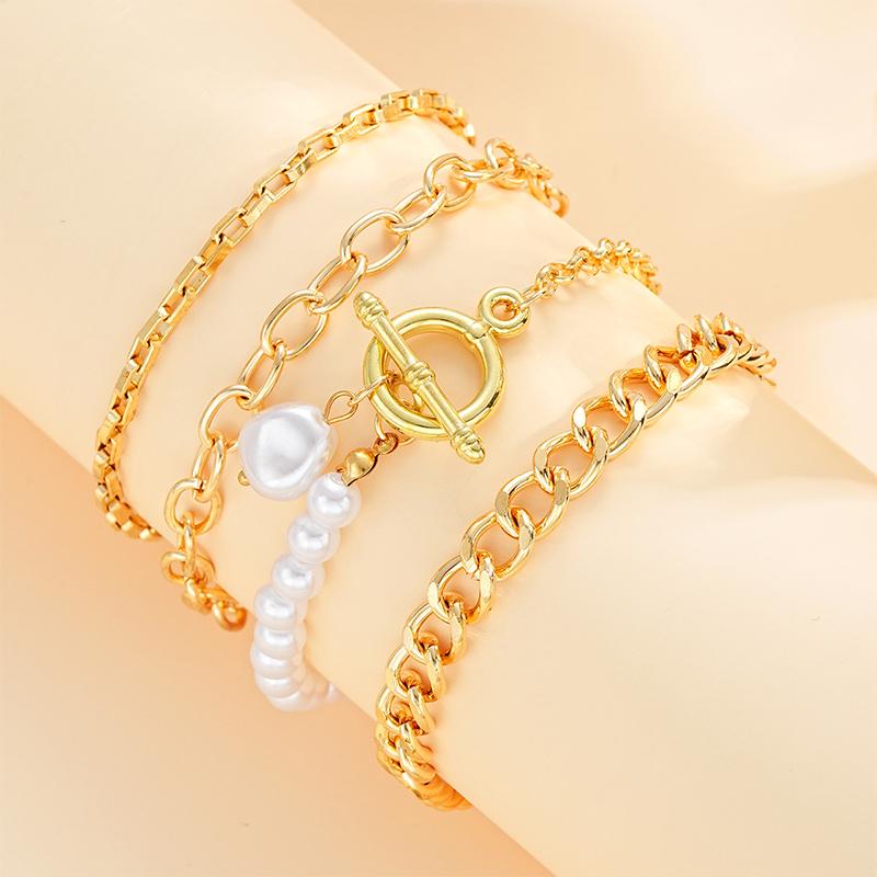 

Atmosphere Gorgeous Multi Layer Gold Color Chain Bracelets Set For Women Jewelry Accessries Gift 1Set