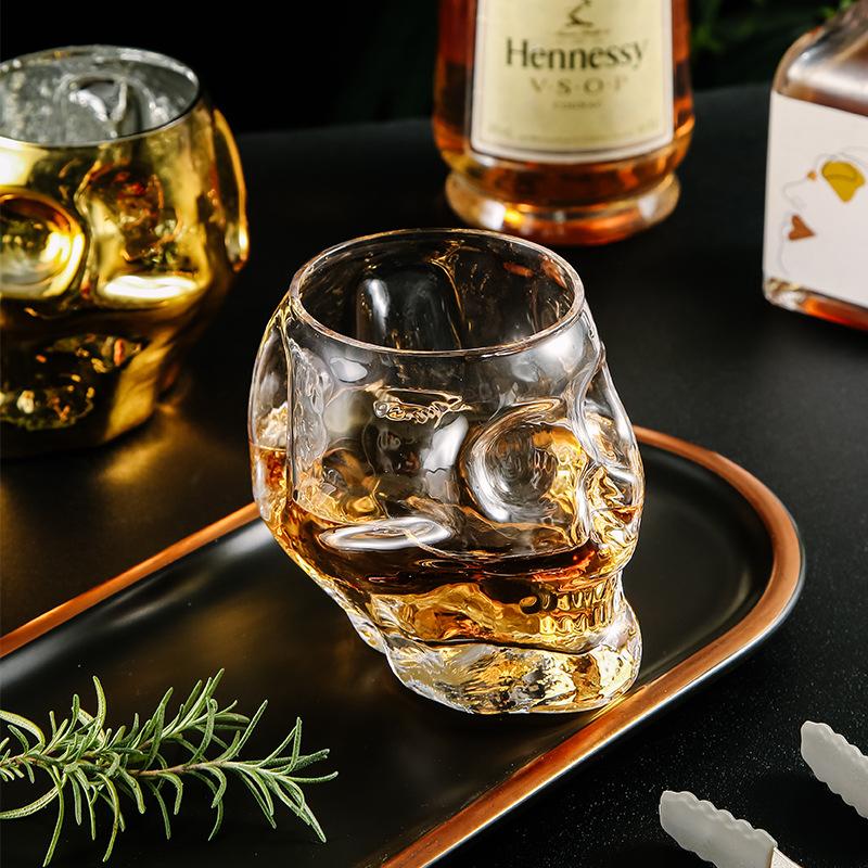 Kreatives Halloween-Glas, Weinglas, lustiger Skelettkopf, Weinbecher, Whisky-Cocktailglas, Barzubehör