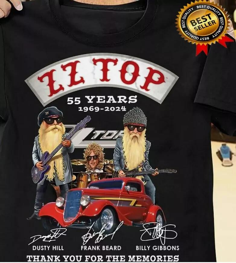 ZZ Top 55 år 1969 2024 Takk for minnene T-skjorte Topper t-skjorter Herre Dame