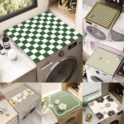 Nappe de Vidange Verte pour Machine à Laver Fleurs pour Table à Manger Séchage de Vaisselle Décor Table Basse Tapis d'Égouttage pour Évier de Cuisine