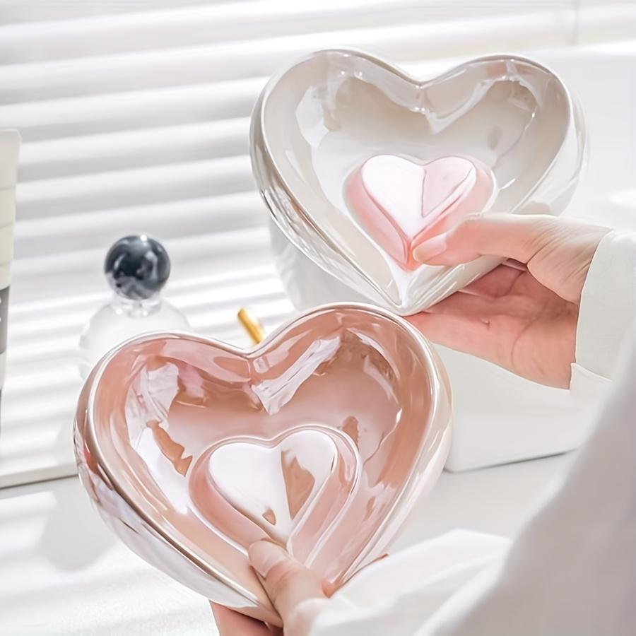 Love Drain Soap Dish Colorful Electroplated Lightweight Luxury Creative Bathroom No-Drill Ceramic Soap Holder Household Washbasin Storage Rack