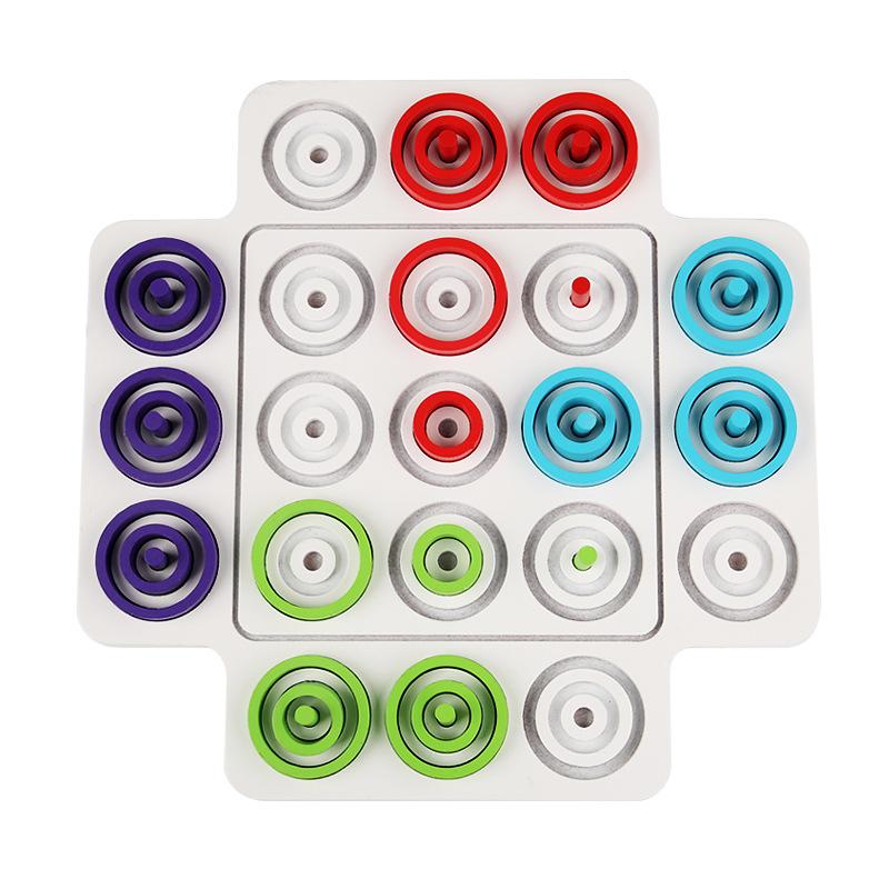 Kinderspielzeug Lernspiel Früherziehung Spaß Ringspiel Schach Tic-Tac-Toe Schach Kind Eltern-Kind Desktop Interaktives Schachspielzeug