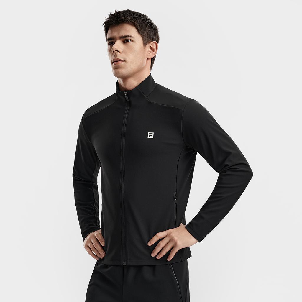 Fila Fitness Series Simple Classic Casual Sports Training Comfortable Versatile Knitted Jacket Men Jackets Deep-Black A11M611504FBK