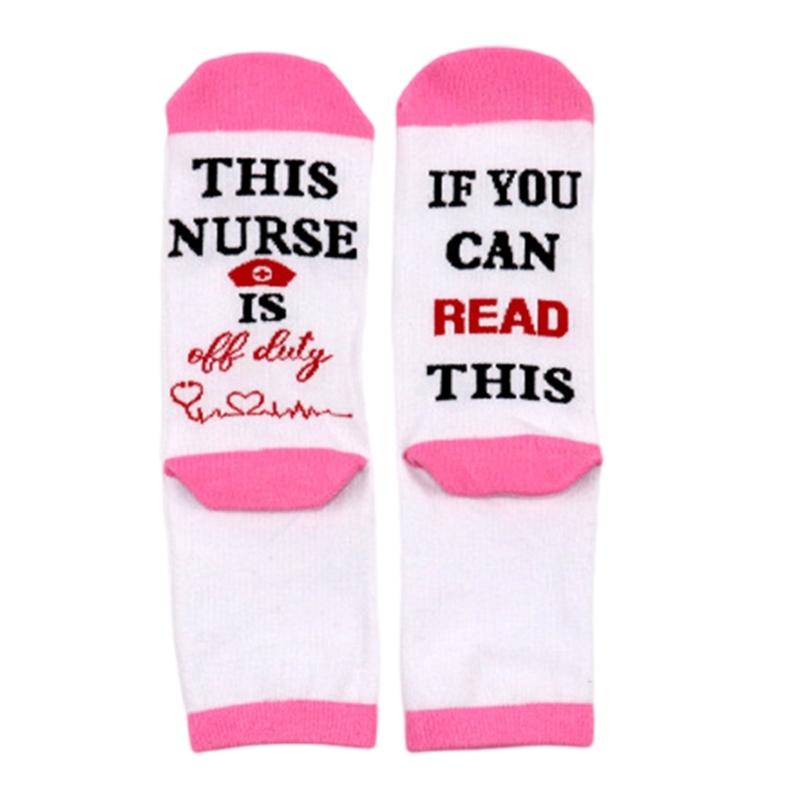 1 Pair Nurse Socks Novelty If You Can Read This Offduty Letters Jacquard Designs Comfortable Breathable Cotton Socks