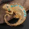 SKEDS Exquisite Vintage Lizard Brooches For Women Men Metal Animal Fashon Design Badges Pins Clothing Coat Accessories Jewelry