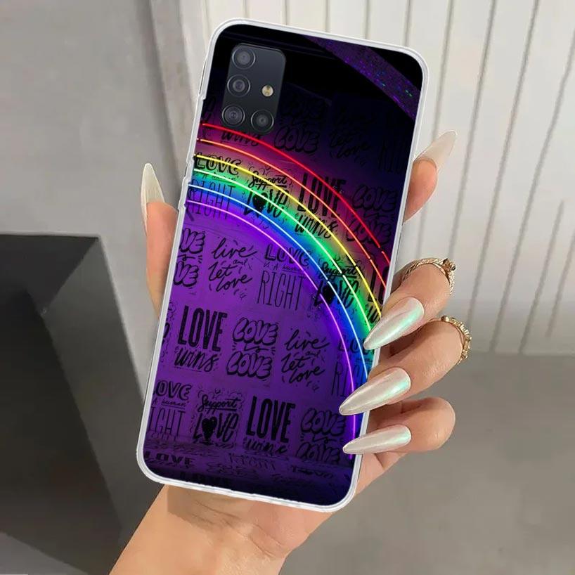 Love Is Love LGBT Rainbow Phone Case for Samsung Galaxy A52 A32 A22 A12 A02S A50S A30S A10S Note 20 Ultra 10 Plus S10 A31 A20 A7