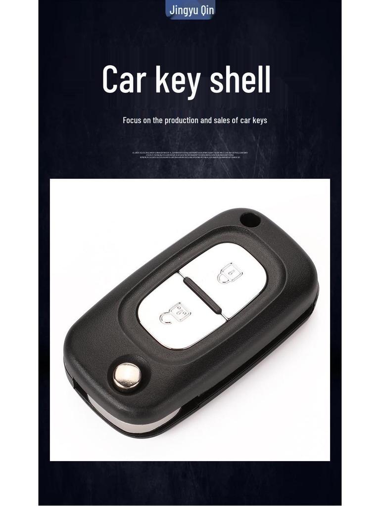 Kompatible Renault 2-Tasten Klappschlüsselgehäuse Ersatz (Kein Logo)