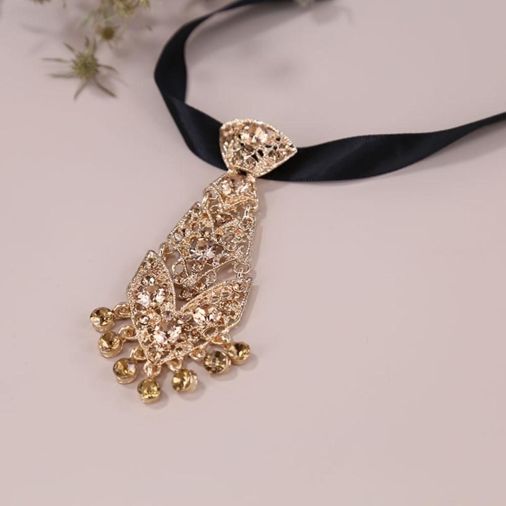 

Adjustable Crystal Neckties Fashion Sparkle Costume Tie Special Rhinestone Tie Wine Party