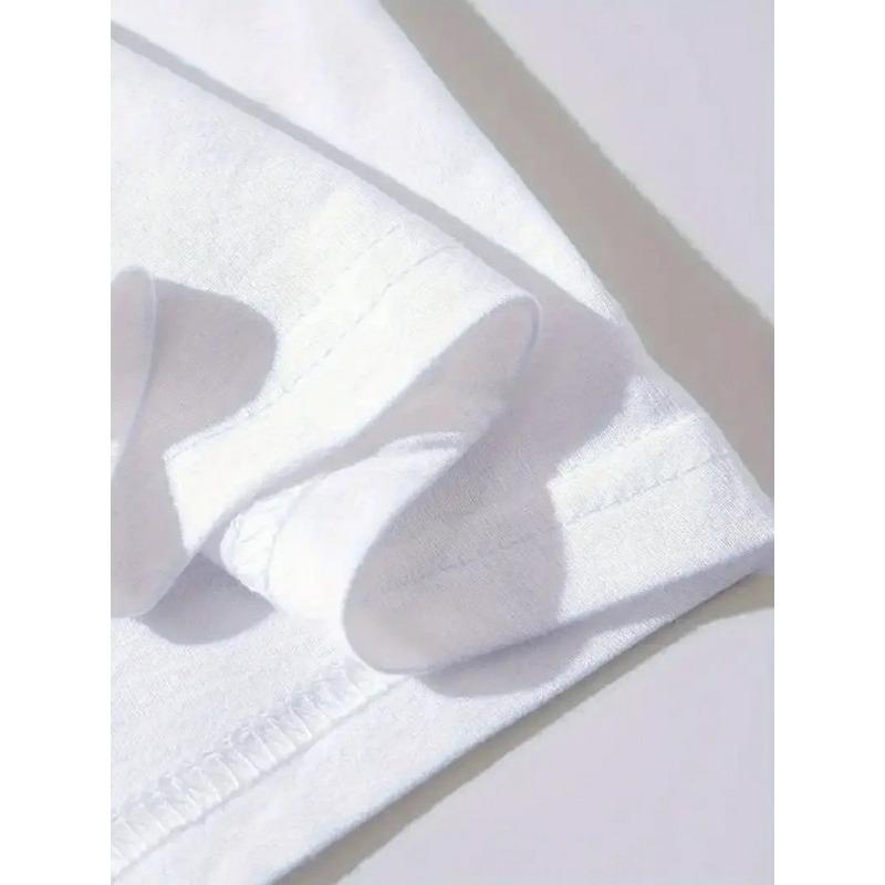 European Size Stylish printed short sleeve T-shirt for women, crew-neck medium stretch, fabric, suitable for all seasons