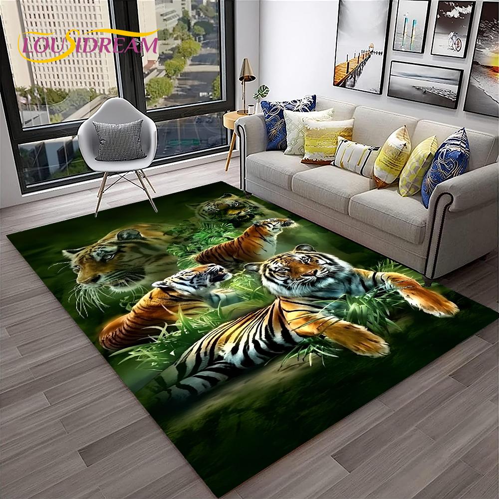 3D Cartoon Droom Tijger Dier Beest Tapijt Vloerkleed voor Huis Woonkamer Slaapkamer Bank Deurmat Decoratie, Kinder Vloerkleed Antislip Vloermat