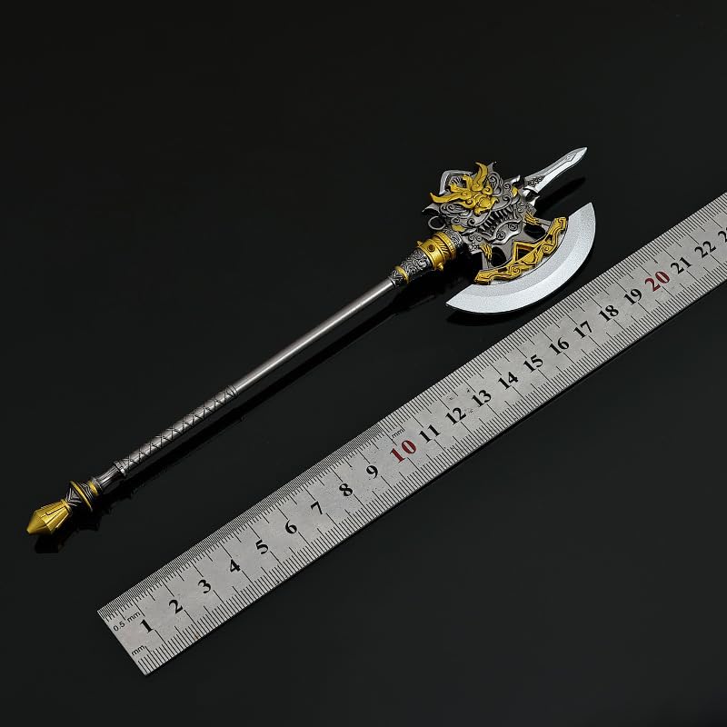 [Nekogamiyama] Romance of the Three Kingdoms General Hero Weapon Xu Huang Gongming Axe Total Length 22cm  Miniature Figure Collector Interior Goods
